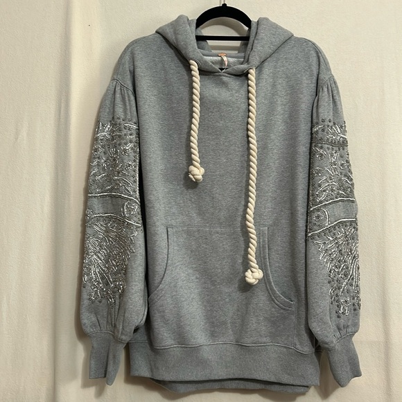 Free People Tops - Free People Encrusted Sweatshirt/Hoodie